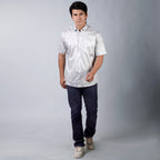 Kemeja Batik Sagara Lengan Pendek 200 White Blue
