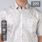 Kemeja Batik Sagara Lengan Pendek 200 White Grey