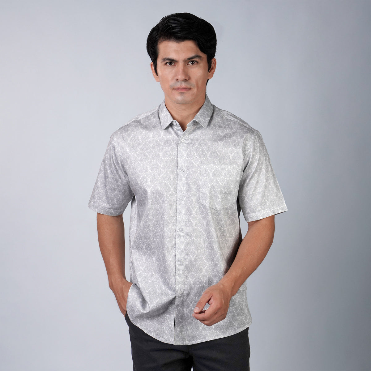 Kemeja Batik Sagara Lengan Pendek 201 Grey
