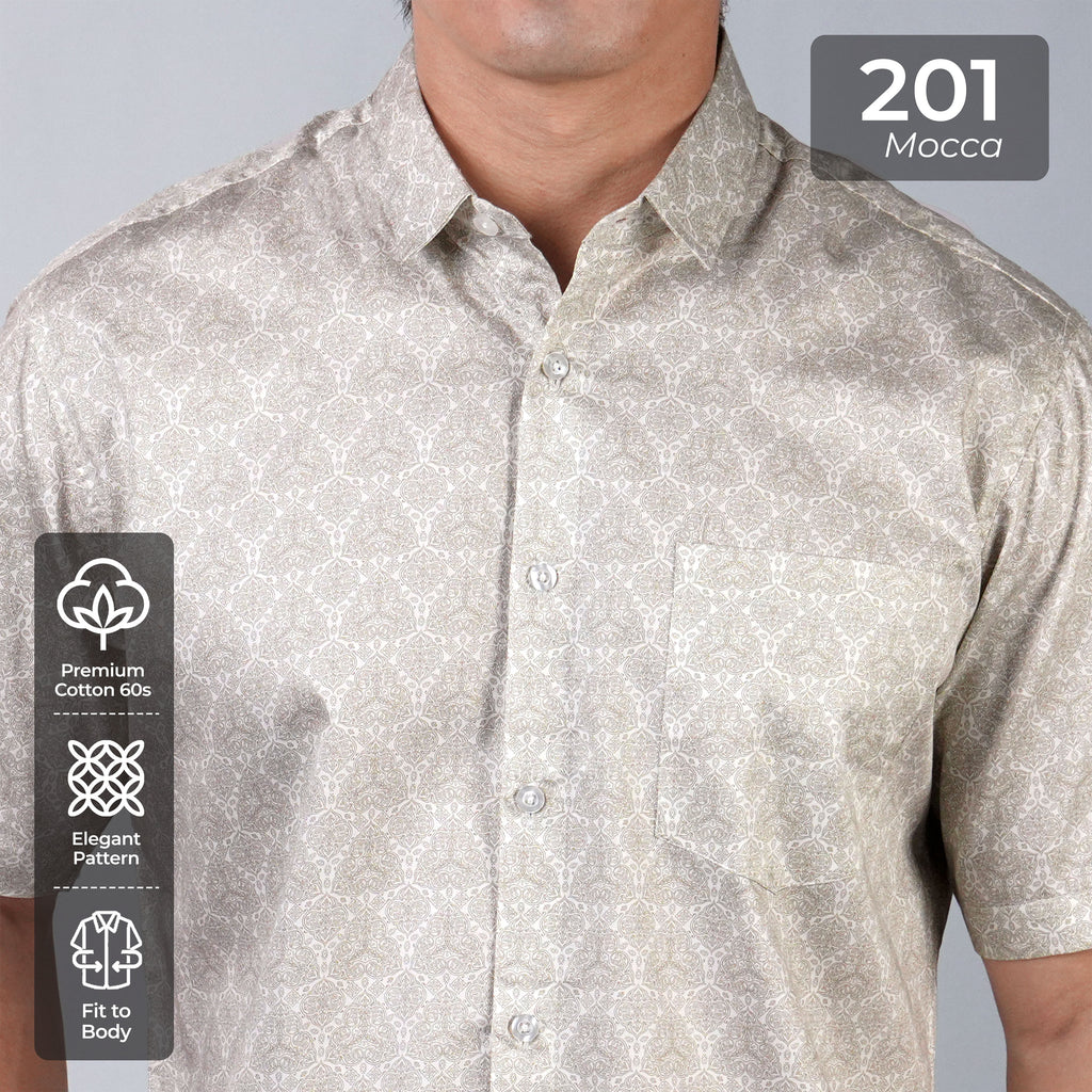 Kemeja Batik Sagara Lengan Pendek 201 Mocca