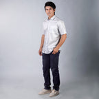 Kemeja Batik Sagara Lengan Pendek 202 White Blue