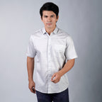 Kemeja Batik Sagara Lengan Pendek 202 White Blue