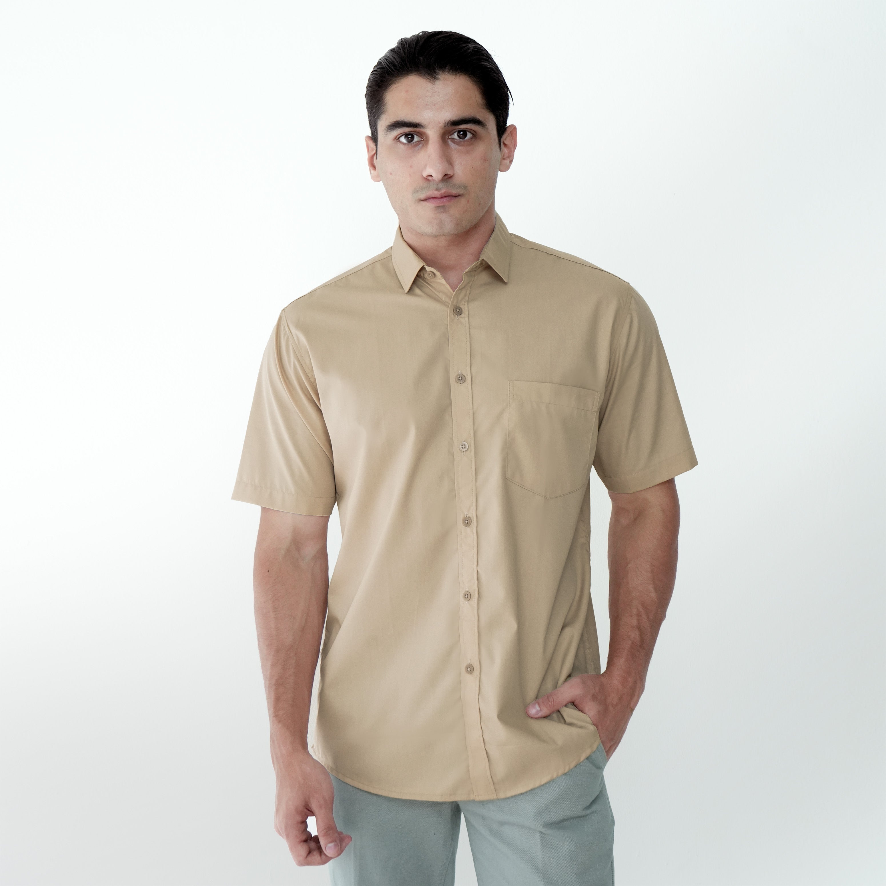 Kemeja Gallant Basic Lengan Pendek 2233 Peach