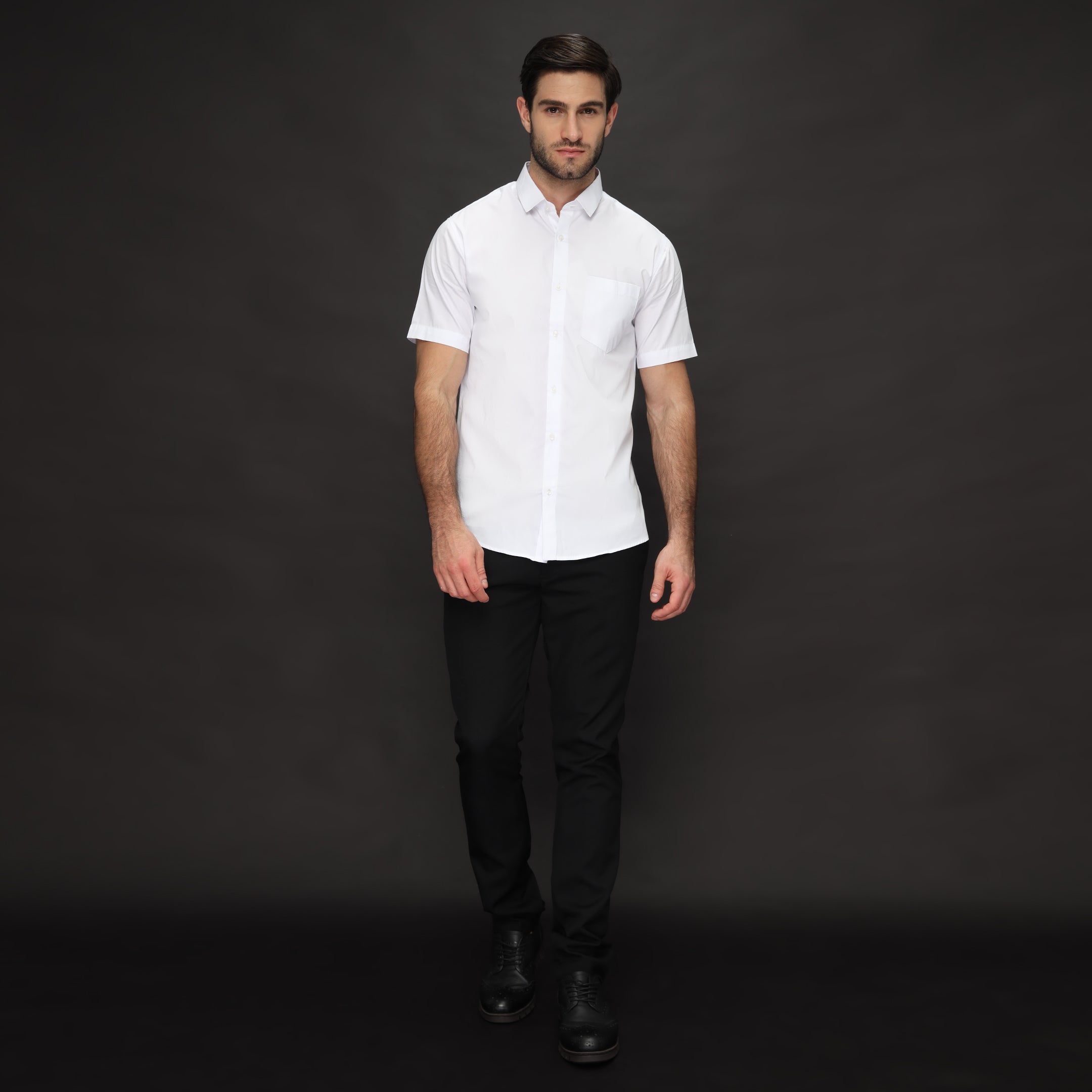 Kemeja Gallant Basic Lengan Pendek 2233 White