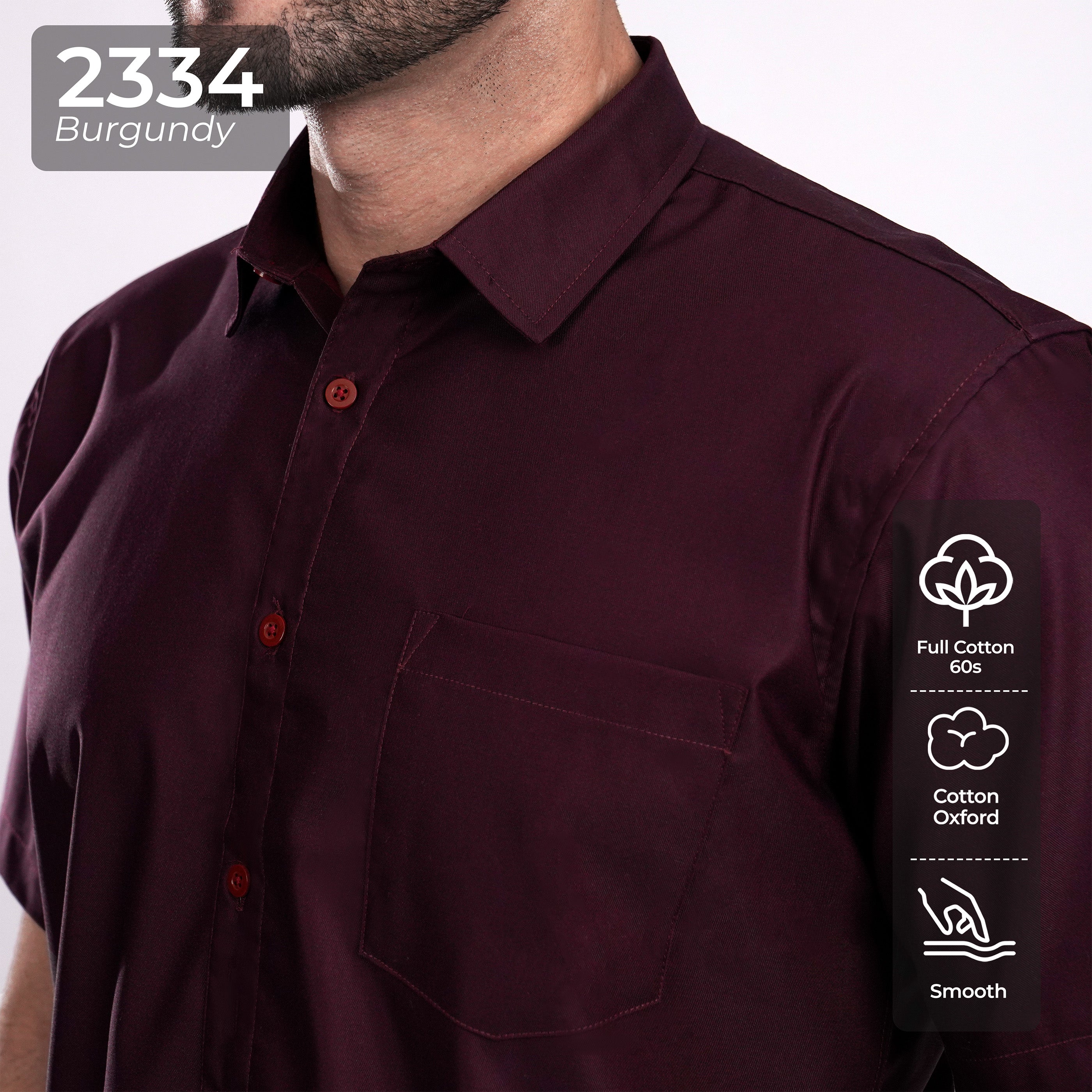 Kemeja Premium Gallant Lengan Pendek 2334 Burgundy