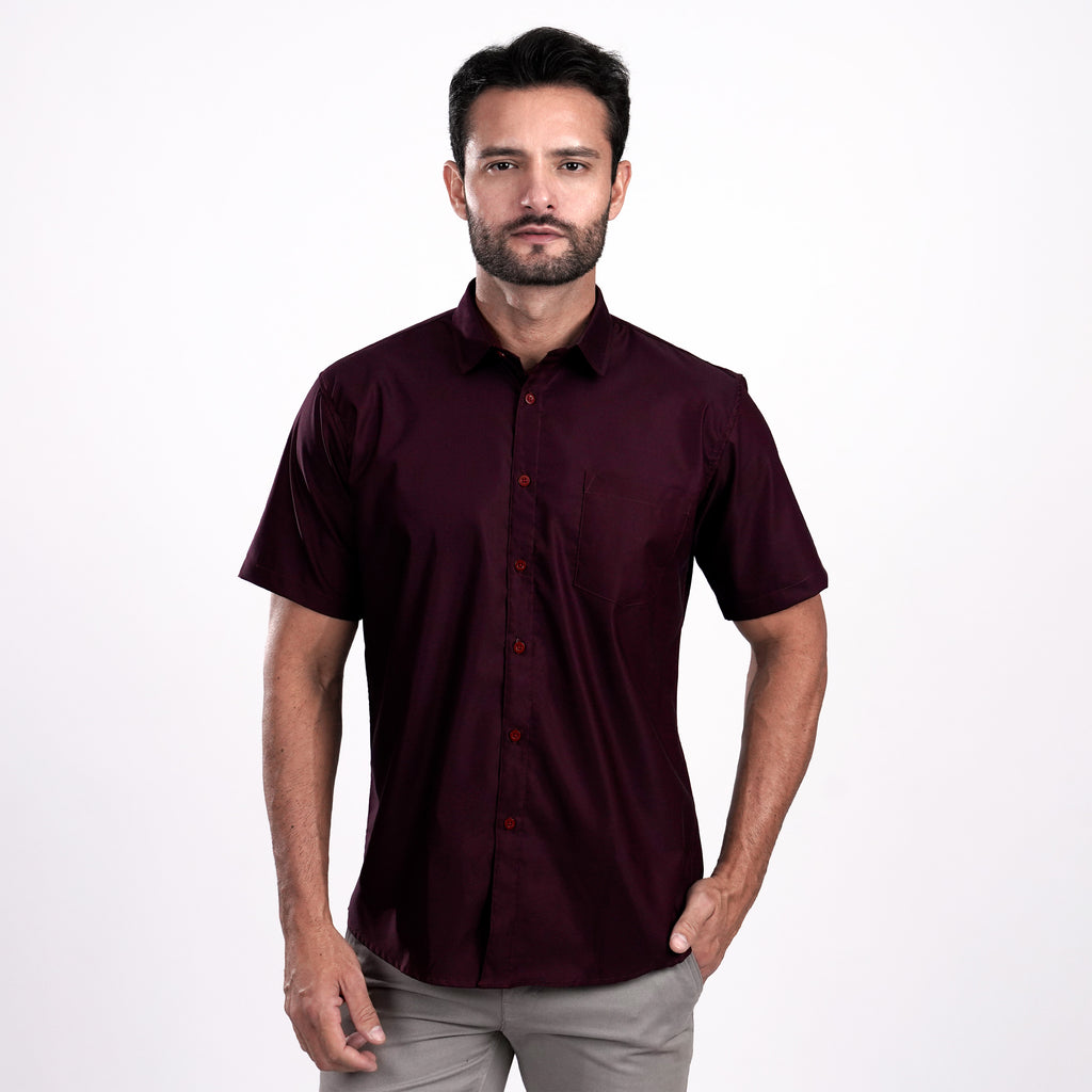 Kemeja Premium Gallant Lengan Pendek 2334 Burgundy