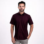 Kemeja Premium Gallant Lengan Pendek 2334 Burgundy