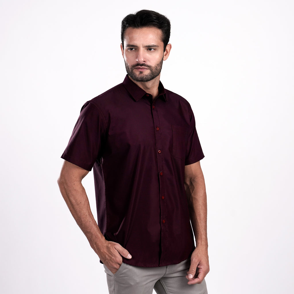 Kemeja Premium Gallant Lengan Pendek 2334 Burgundy