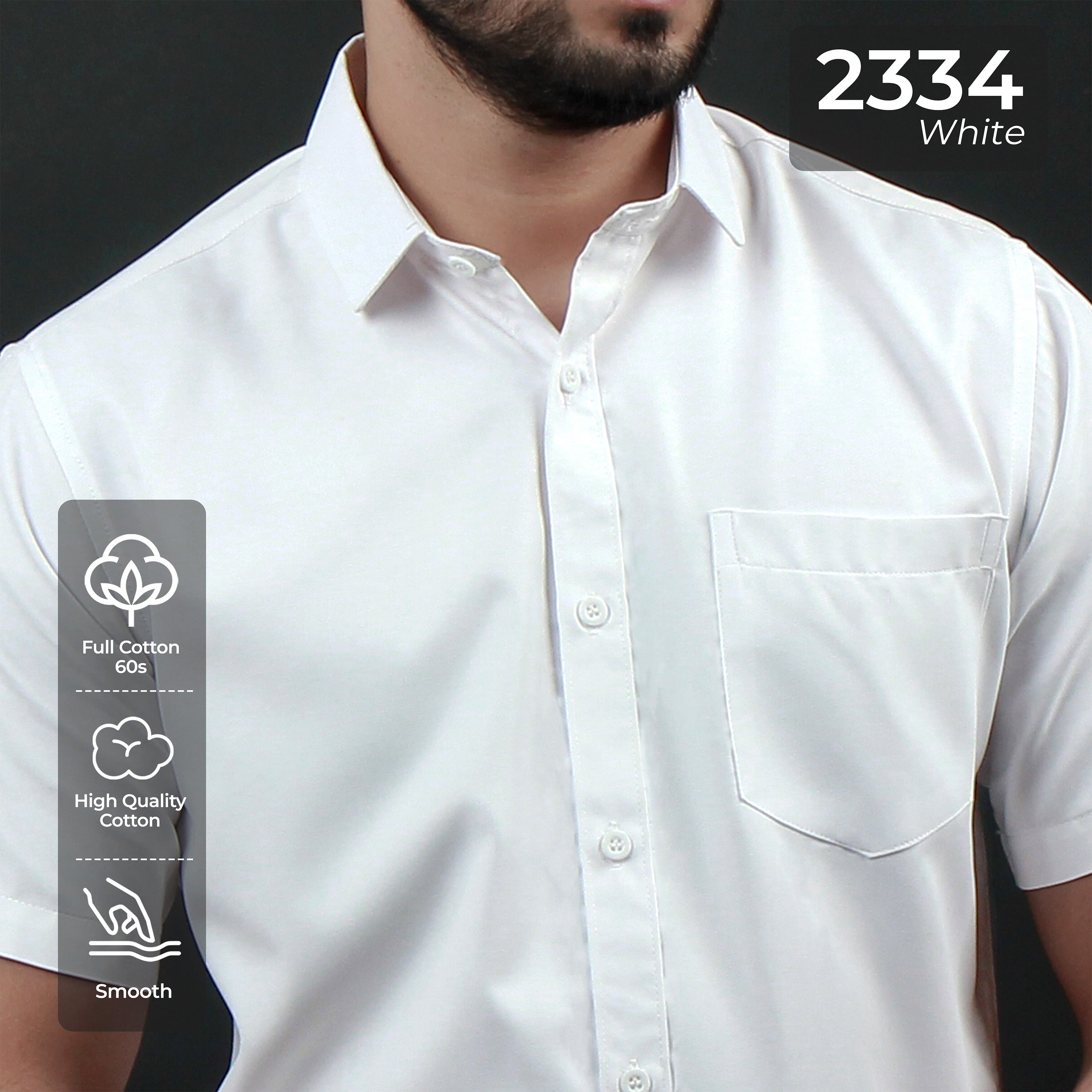 Kemeja Premium Gallant Lengan Pendek 2334 White