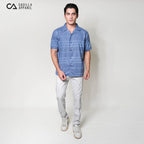 Kemeja Xanlos Lengan Pendek 2354 Blue