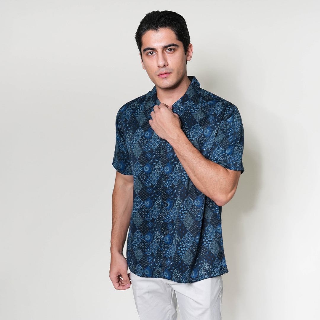 Kemeja Xantif Lengan Pendek 2360 Navy