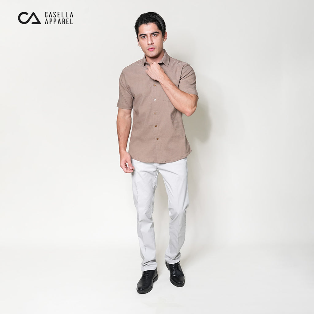 Kemeja Alden Lengan Pendek 2361 Coffee