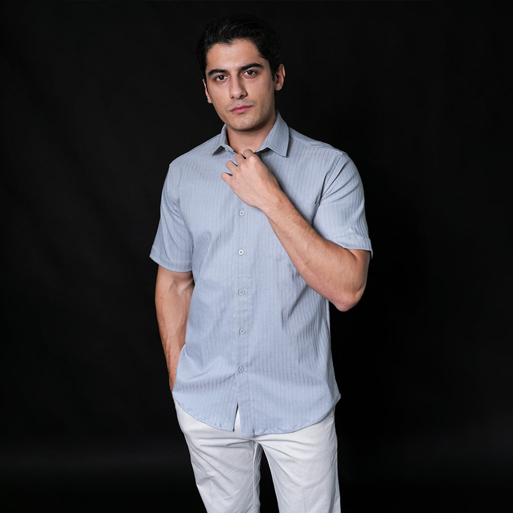 Kemeja Alden Lengan Pendek 2361 Grey