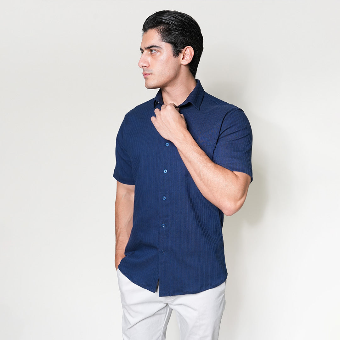 Kemeja Alden Lengan Pendek 2361 Navy