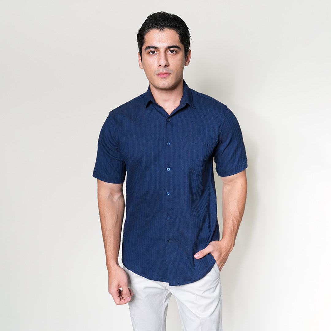 Kemeja Alden Lengan Pendek 2361 Navy