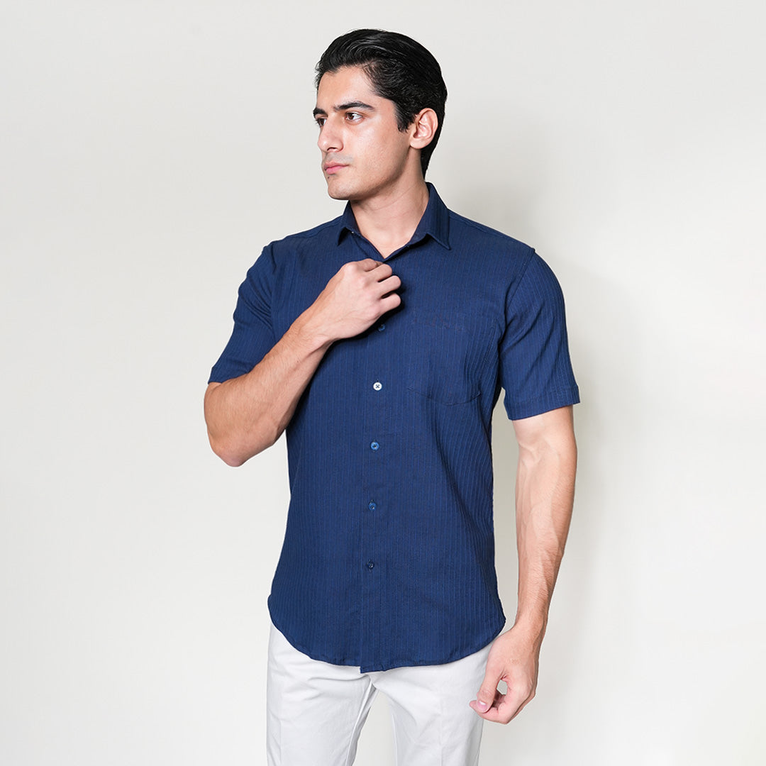 Kemeja Alden Lengan Pendek 2361 Navy