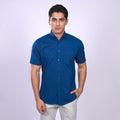 Kemeja Oxford Button Down Lengan Pendek 2364 Ocean