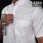 Kemeja Oxford Button Down Lengan Pendek 2364 White