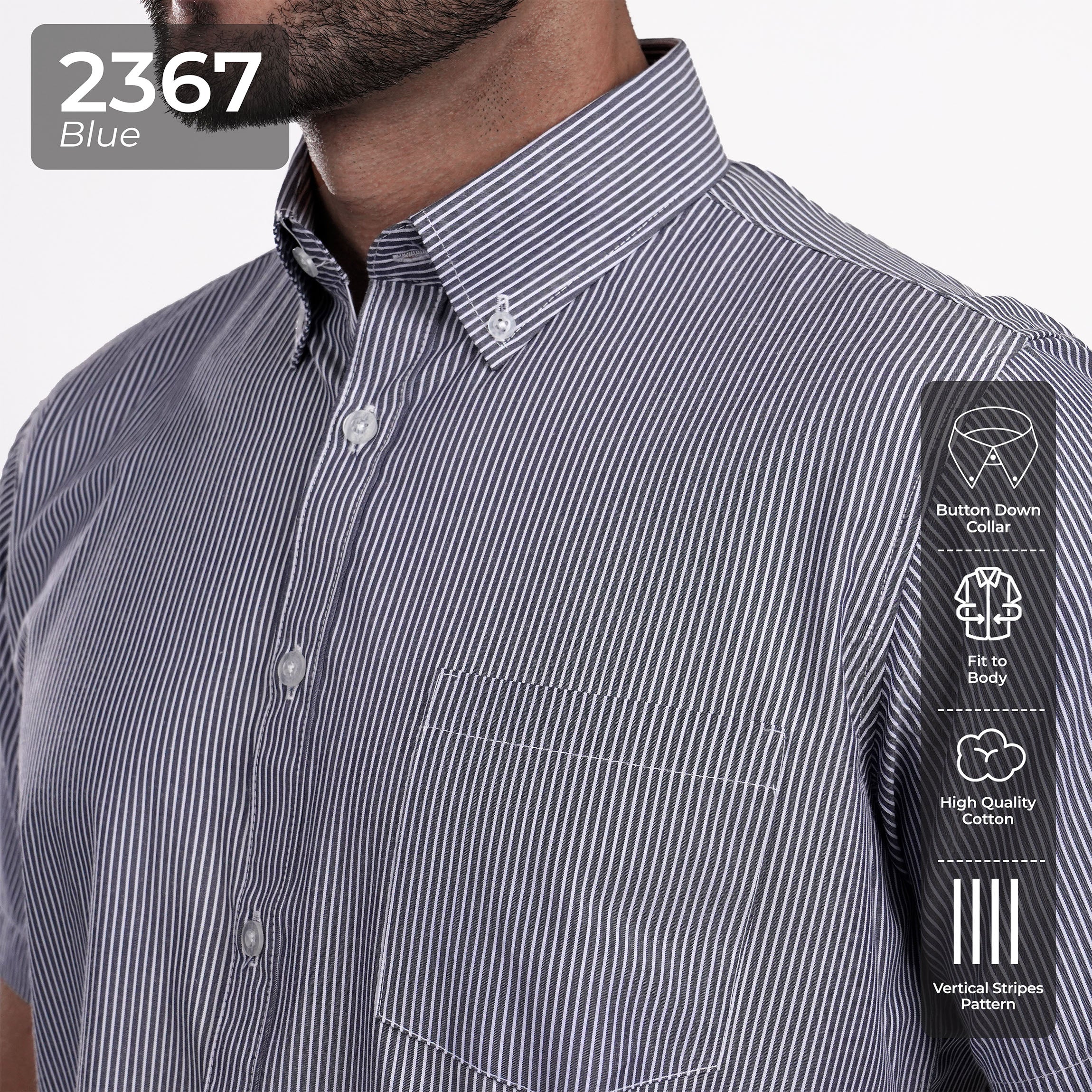 Kemeja Sinclair Lengan Pendek 2367 Blue
