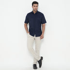 Kemeja Ardent Lengan Pendek Stripe Design 2374 Navy