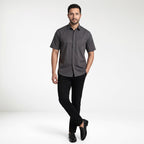 Kemeja Ardent Lengan Pendek 2374 Dark Grey