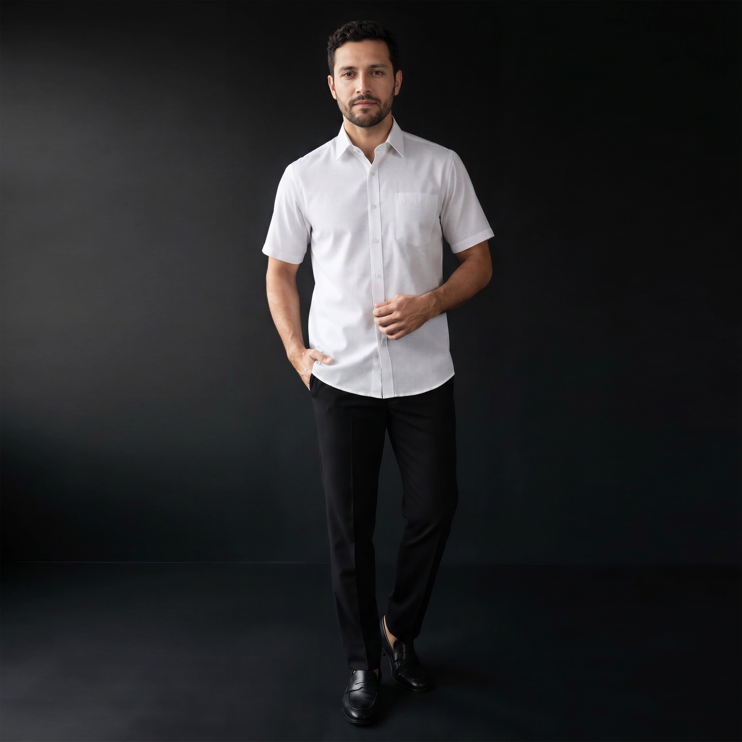 Kemeja Eldric Lengan Pendek 2375 White