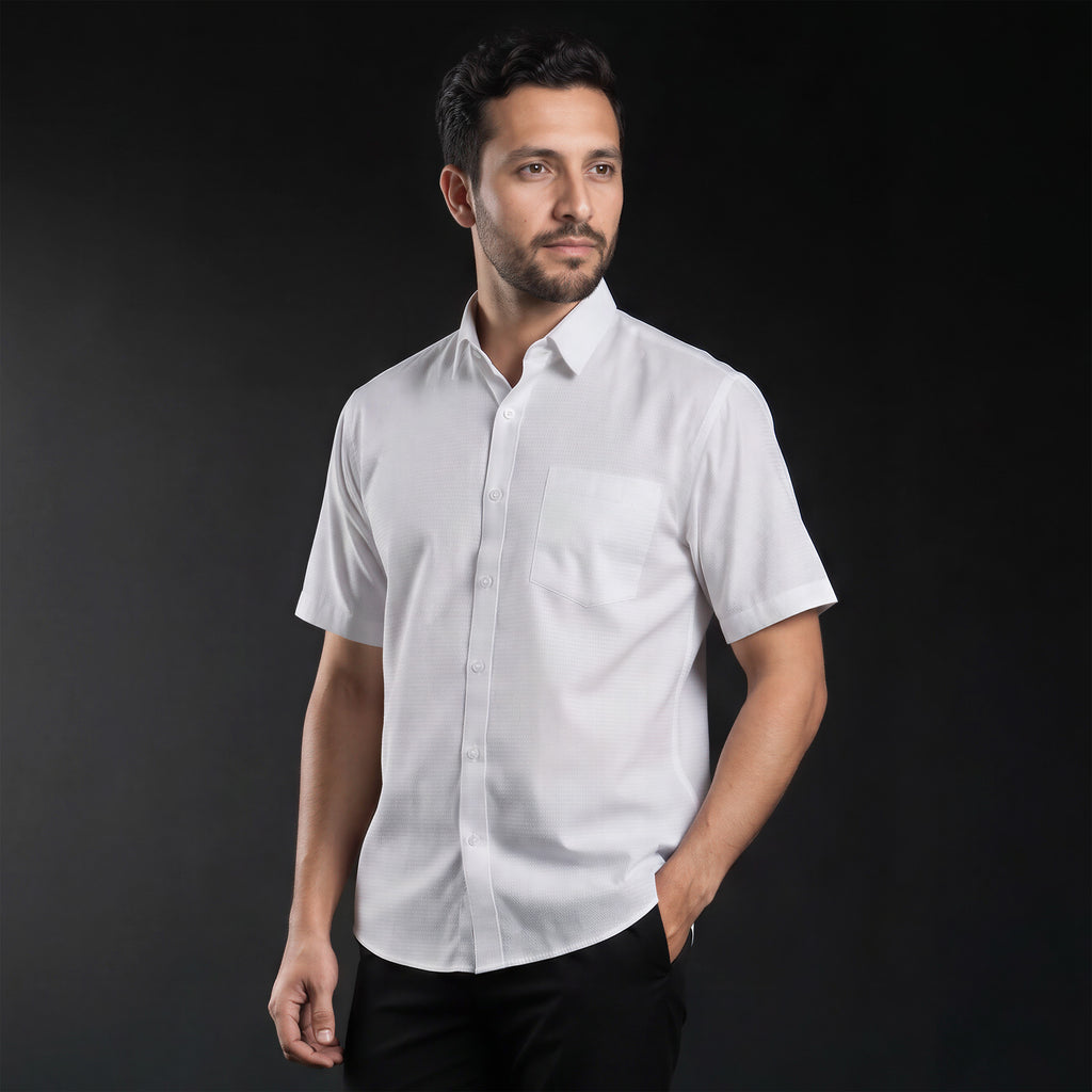 Kemeja Eldric Lengan Pendek 2375 White