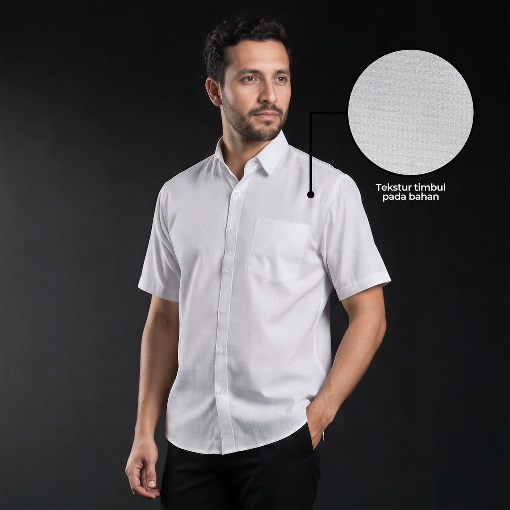 Kemeja Eldric Lengan Pendek 2375 White