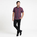 Kemeja Chicago Lengan Pendek 2377 Maroon