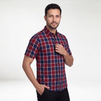 Kemeja Chicago Lengan Pendek 2377 Maroon