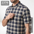 Kemeja Chicago Lengan Pendek 2378 Navy Beige