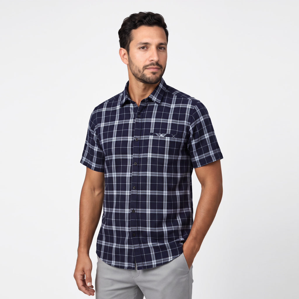 Kemeja Chicago Lengan Pendek 2381 Navy