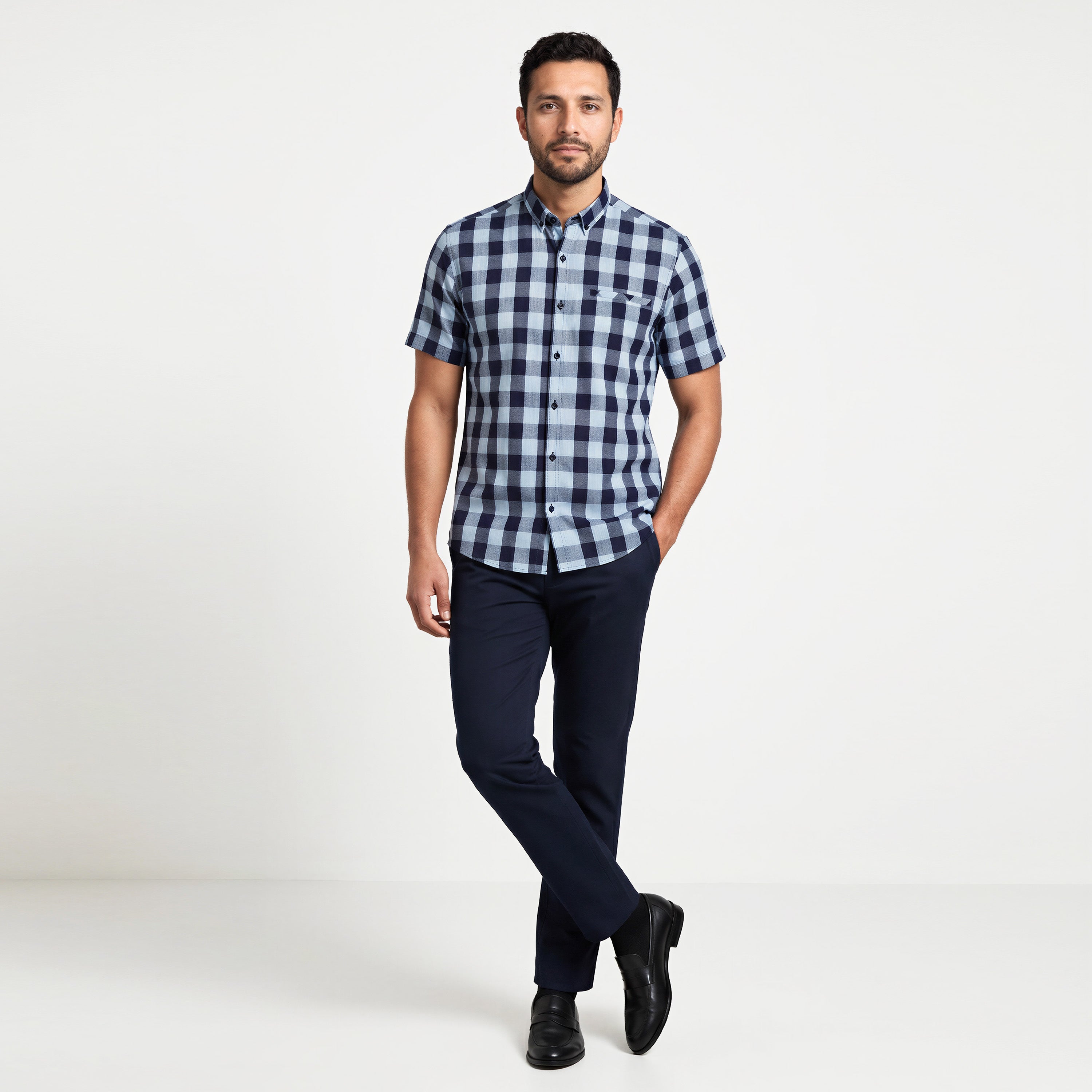 Kemeja Chicago Lengan Pendek 2385 Navy