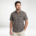 Kemeja Chicago Lengan Pendek 2387 Brown Green