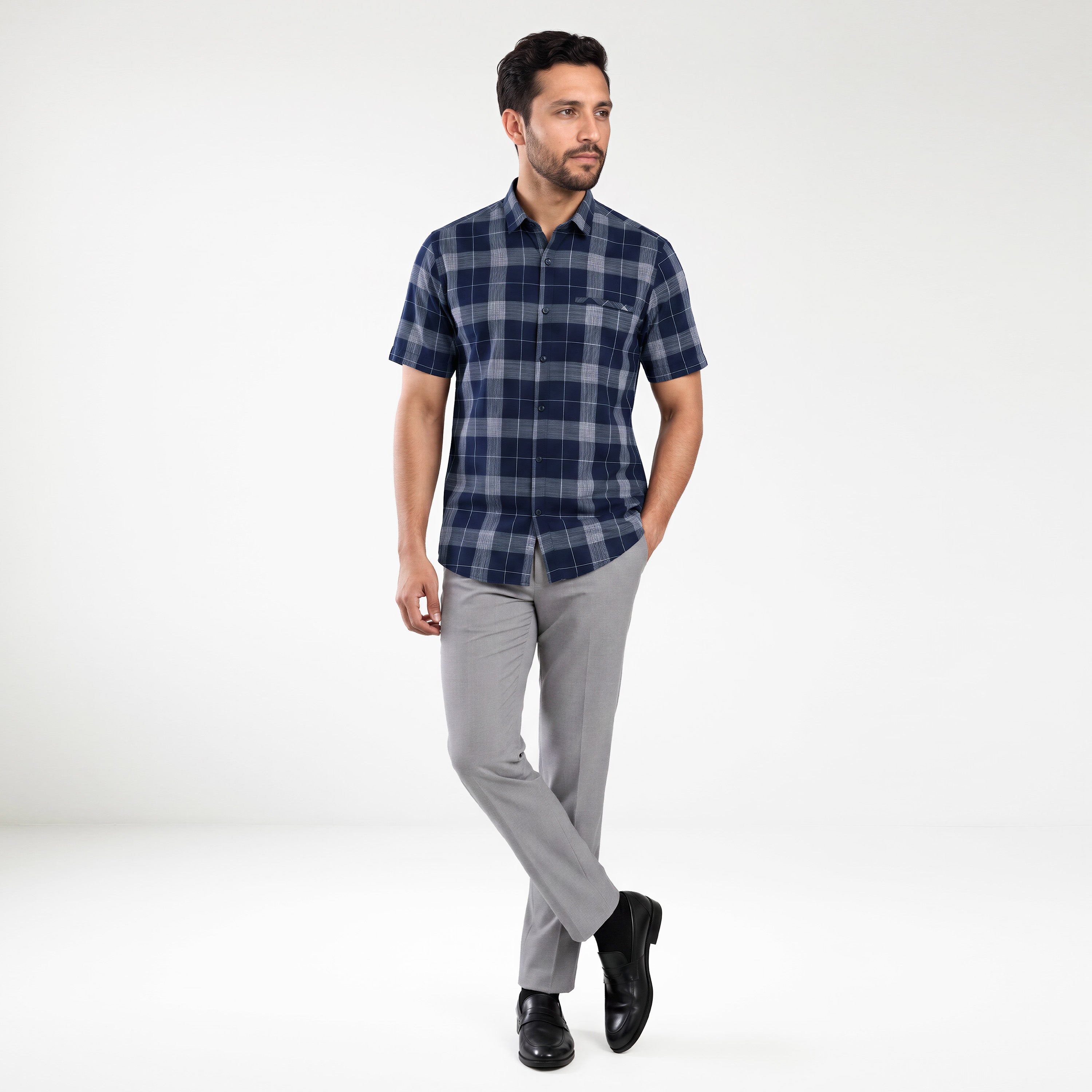 Kemeja Chicago Lengan Pendek 2390 Navy