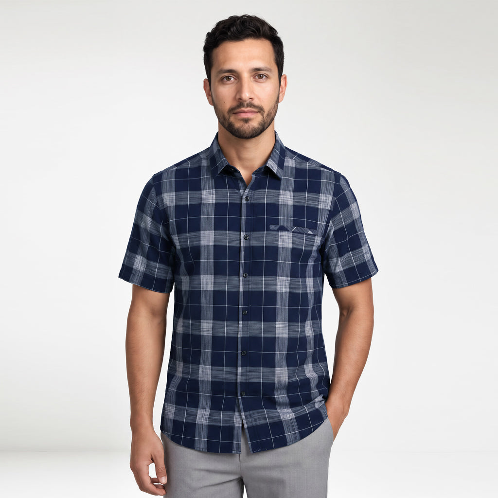 Kemeja Chicago Lengan Pendek 2390 Navy