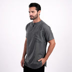Kurta Umar Two Tone Lengan Pendek 3002 Dark Grey