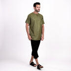 Kurta Umar Two Tone Lengan Pendek 3002 Moss Green