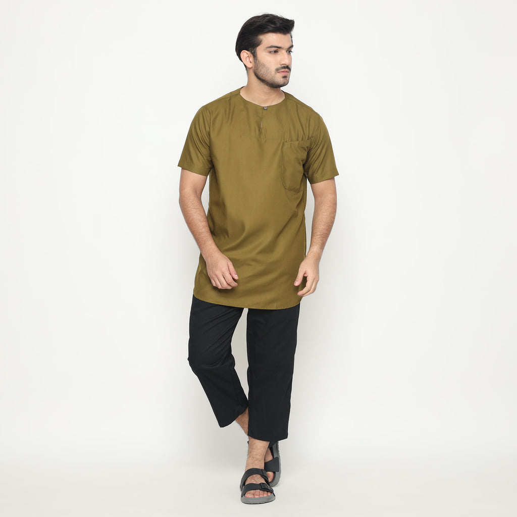 Kurta Umar Solid Lengan Pendek 3003 Army