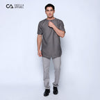 Kurta Umar Solid Lengan Pendek 3003 Dark Grey