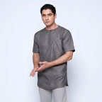 Kurta Umar Solid Lengan Pendek 3003 Dark Grey