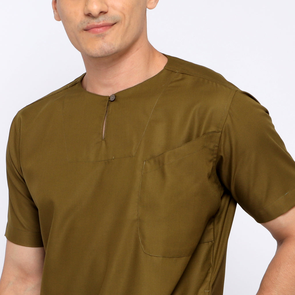Kurta Umar Solid Lengan Pendek 3003 Army