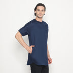 Kurta Umar Solid Lengan Pendek 3003 Navy