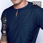 Kurta Umar Solid Lengan Pendek 3003 Navy