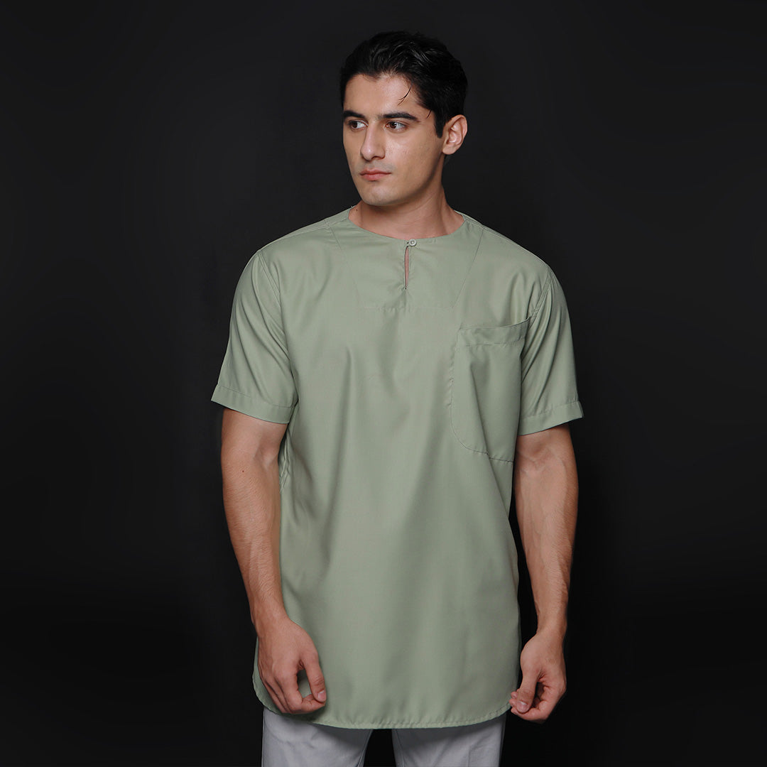Kurta Umar Solid Lengan Pendek 3003 Sage