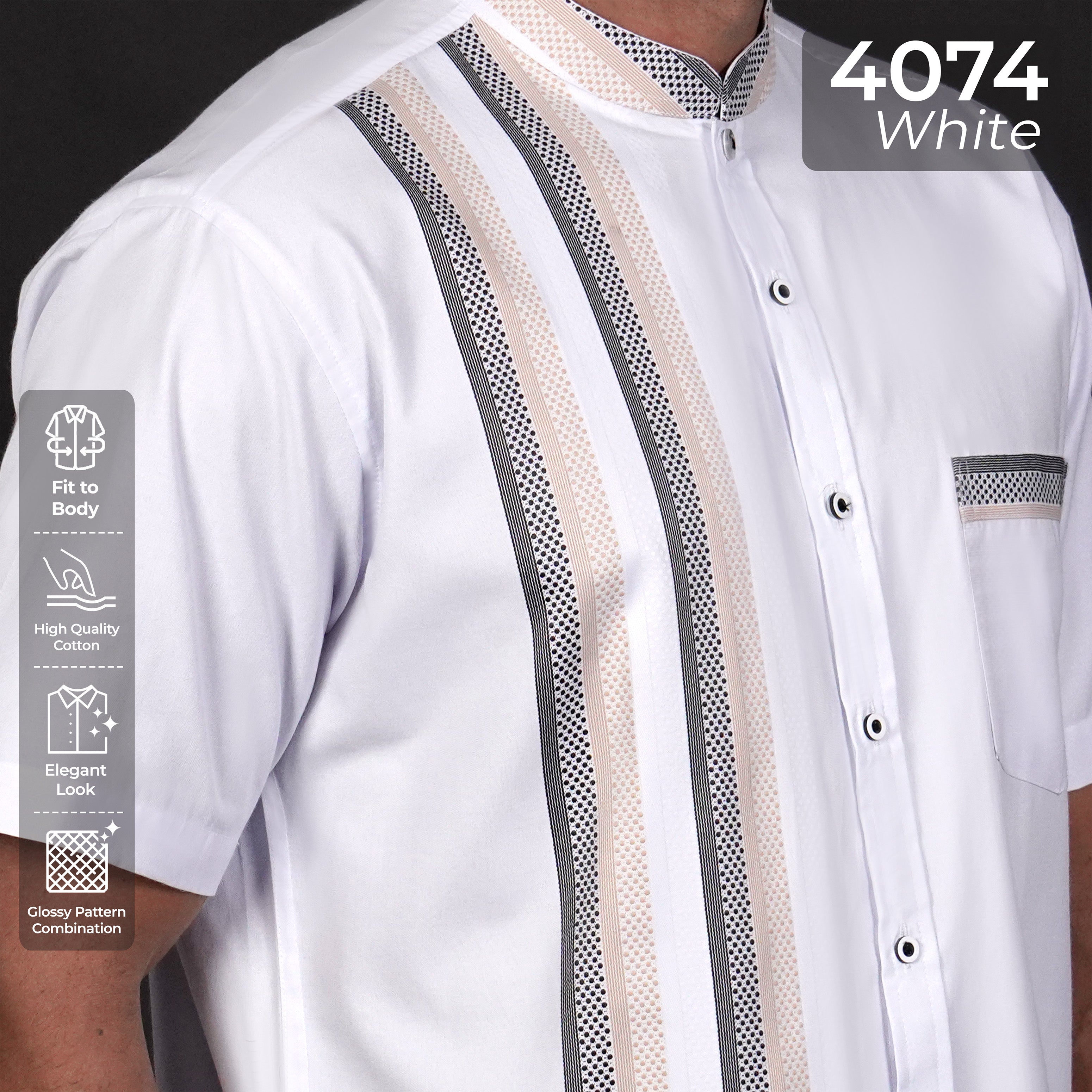 Koko Azhar Lengan Pendek 4074 White