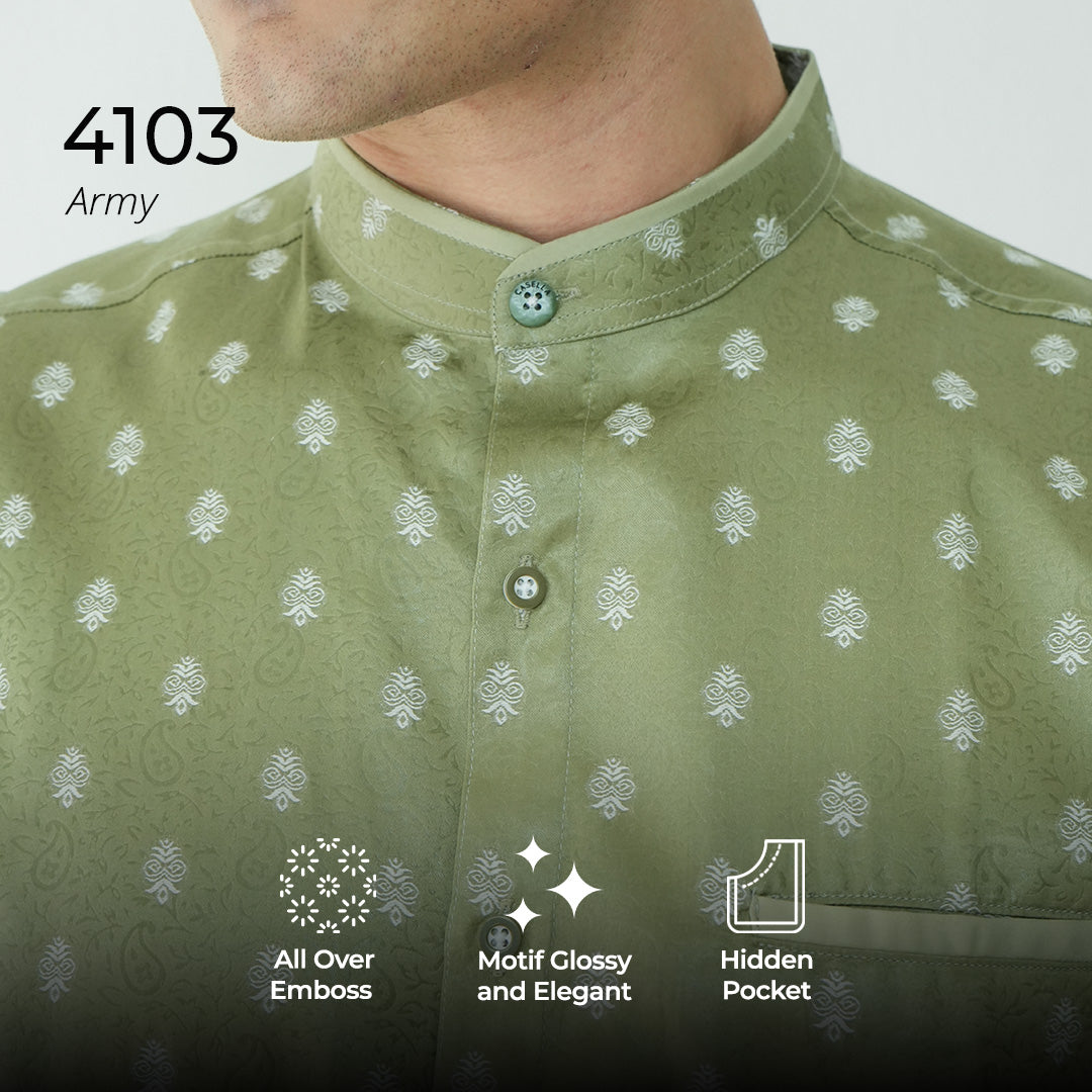 Koko Syam Batik Lengan Pendek 4103 Army