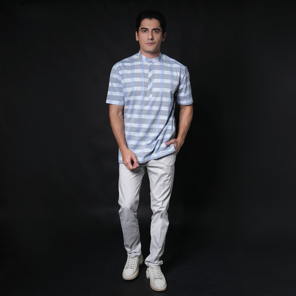 Koko Izhan Lengan Pendek 4122 Blue Grey