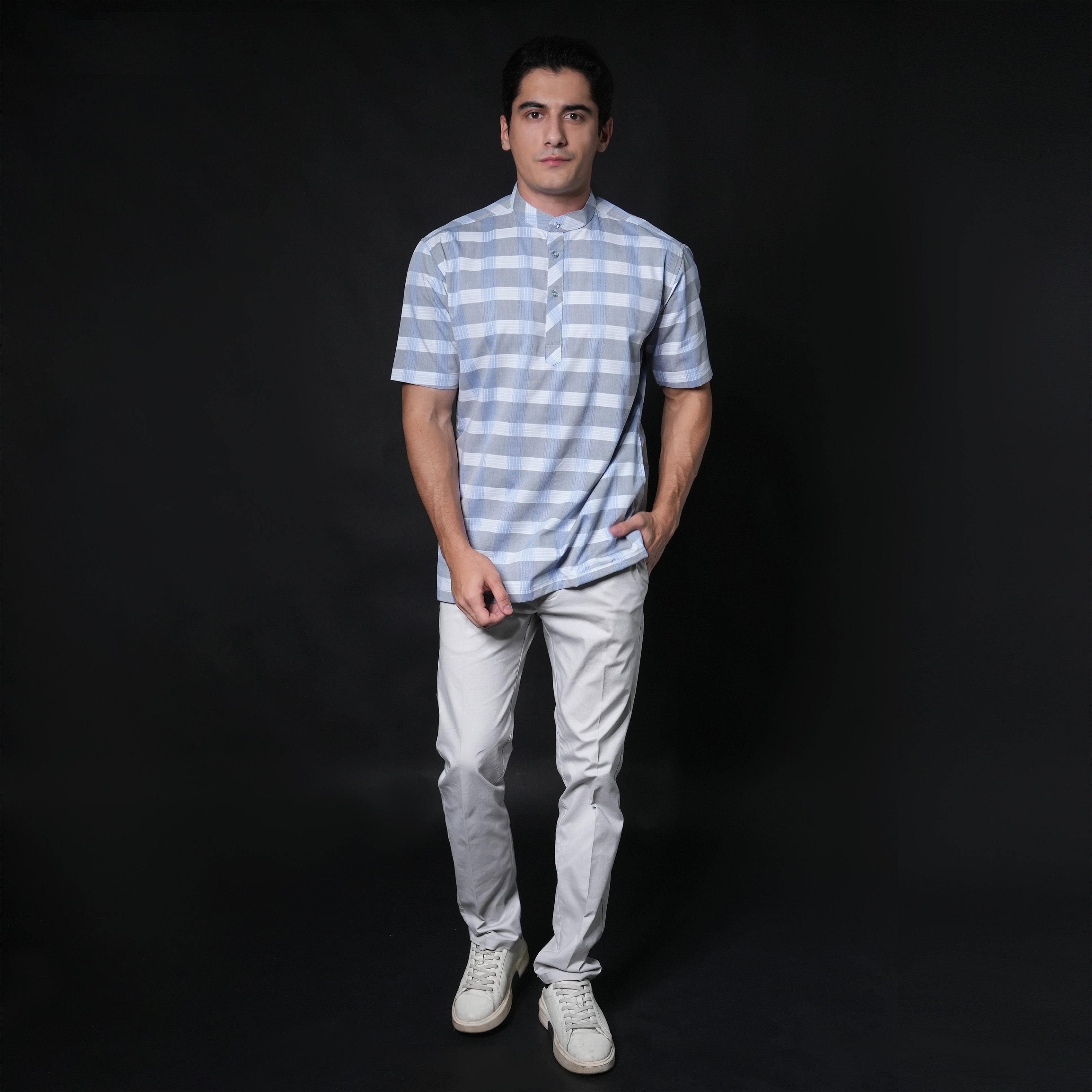 Koko Izhan Lengan Pendek 4122 Blue Grey