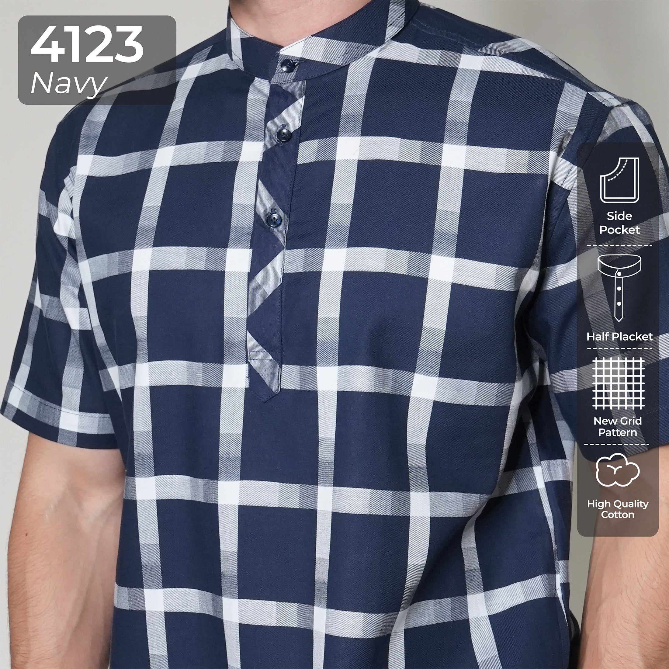 Koko Izhan Lengan Pendek 4123 Navy